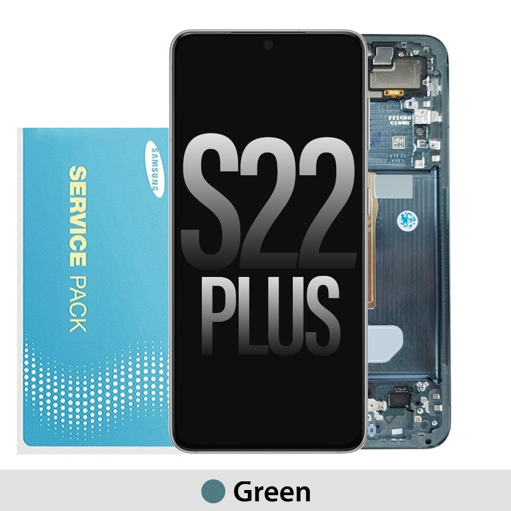 Samsung Galaxy S22 Plus 5G S906B OLED Screen Replacement Digitizer GH82-27500C/27501C (Gold)-Green Samsung Galaxy S22 Plus 5G S906B OLED Screen Replacement Digitizer GH82-27500C/27501C (Gold)-Green